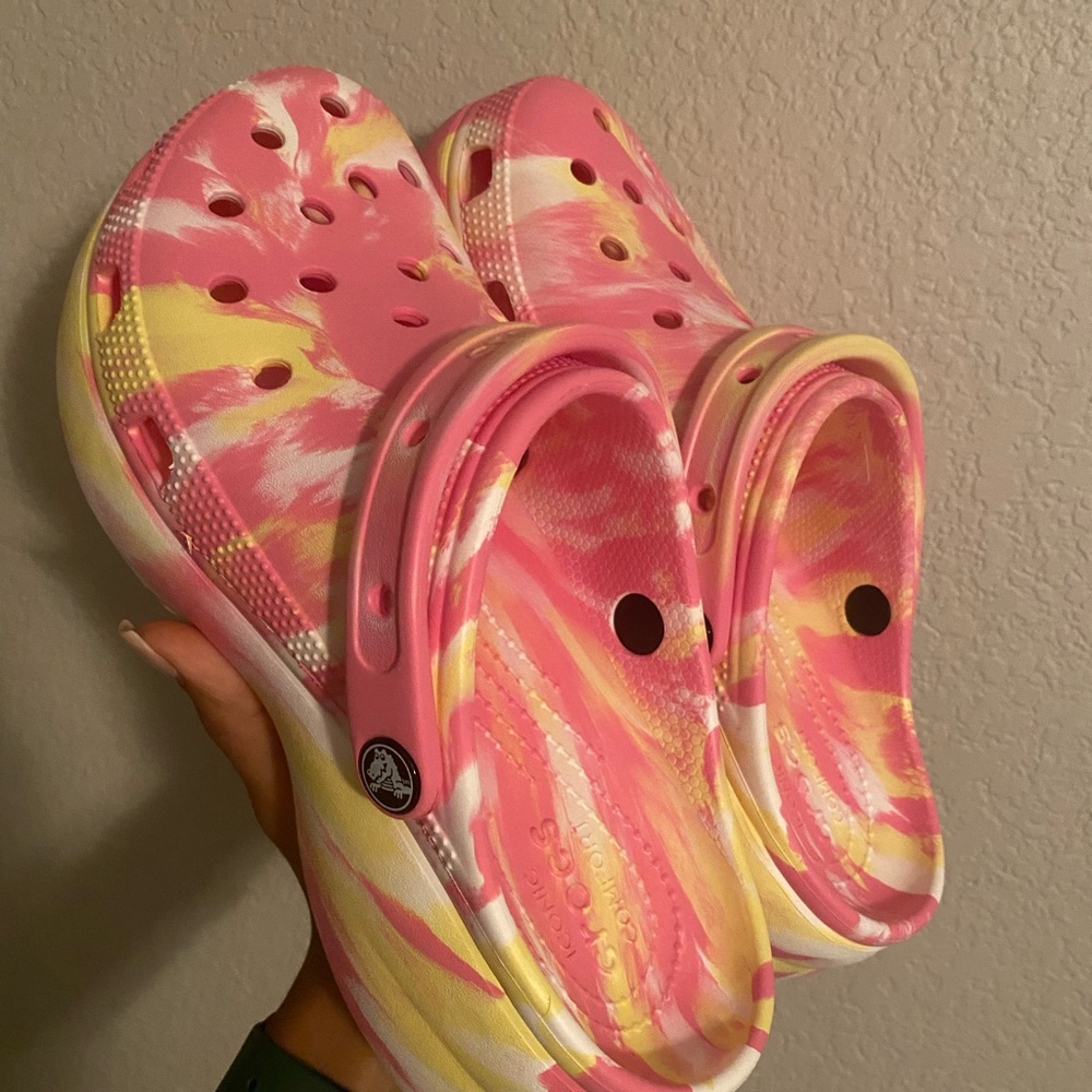 Tie Dye Platform Crocs Size 10 Womens